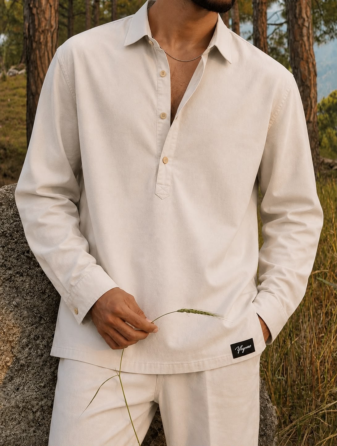 Pop over formal shirt ( CREAM )