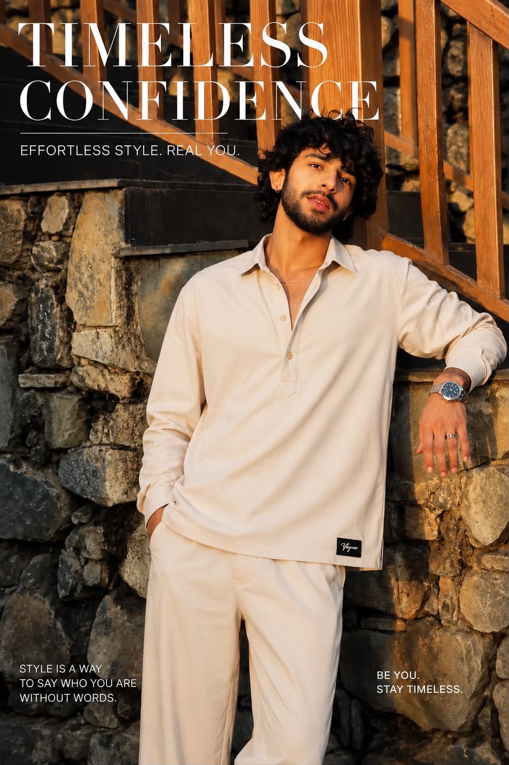 Pop over formal shirt ( CREAM )