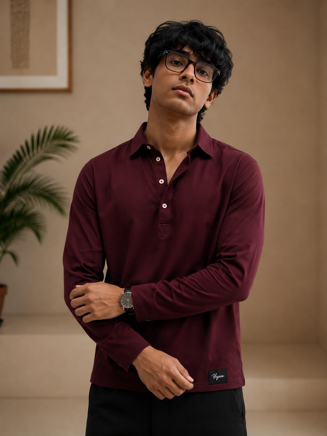 Pop over shirt (Brown)