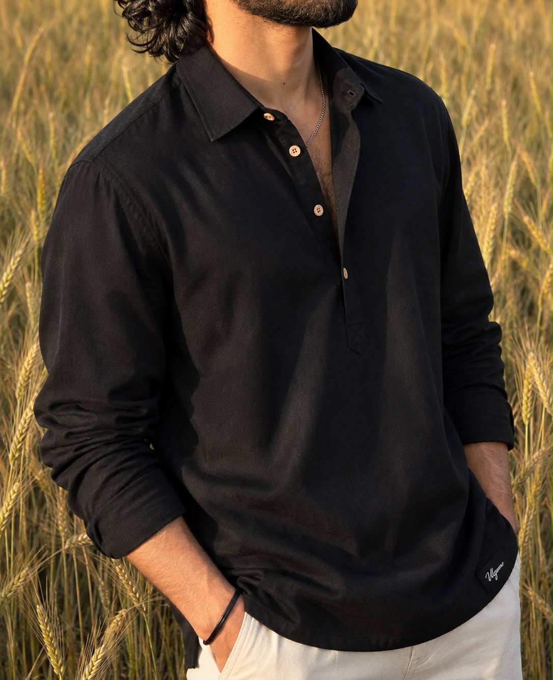 Pop over formal shirt (BLACK)