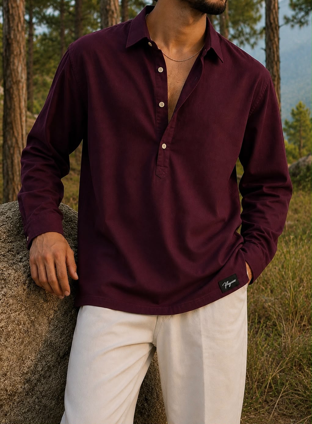Pop over shirt (Brown)